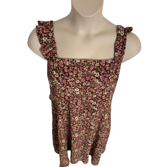 Nine Britton 2X Smocked Back Sleeveless Floral Print Midi Lined Dress NWT - Picture 4 of 11